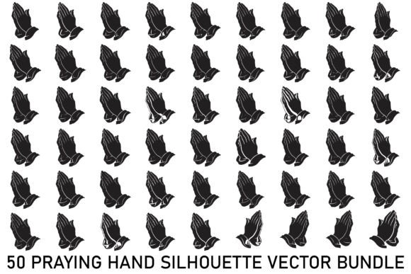 50 Praying Hand Silhouette Vector Bundle Review