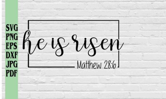 He is Risen Matthew 28 6 with Frame